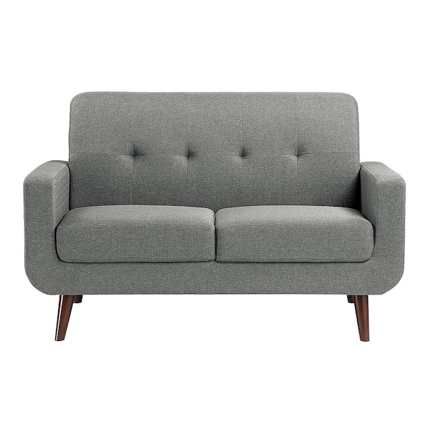 Unbranded Adelia 56 in. W Gray Textured Fabric Loveseat