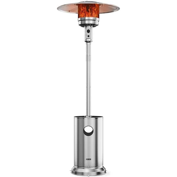 48,000 BTU Stainless Steel Gas Patio Heater plus Integrated Drinks Table, Home and Residential, Triple Safety Protection