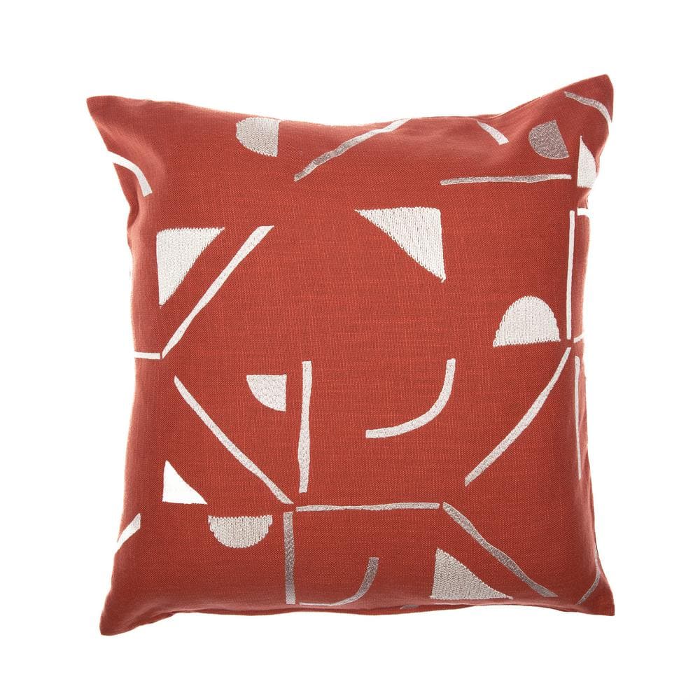 Stacy Garcia Burnt Orange Geometric Hand-Woven 20 in. x 20 in. Indoor Throw