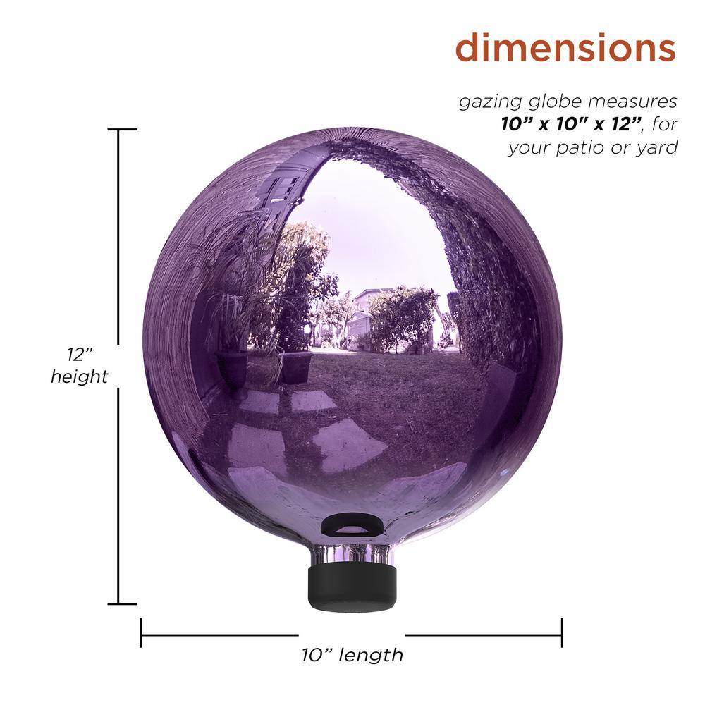 10" Electric Purple Blown Glass Gazing Globe
