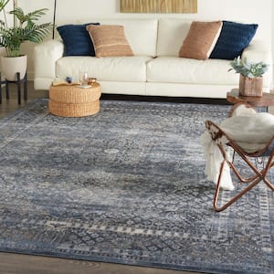 Malta Navy 9 ft. x 12 ft. Traditional Persian Area Rug