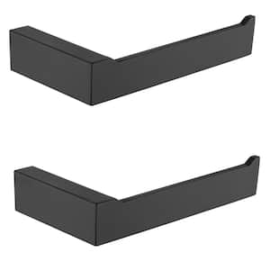 Wall Mounted Single Arm Toilet Paper Holder in Square with Matte Black-2 pack