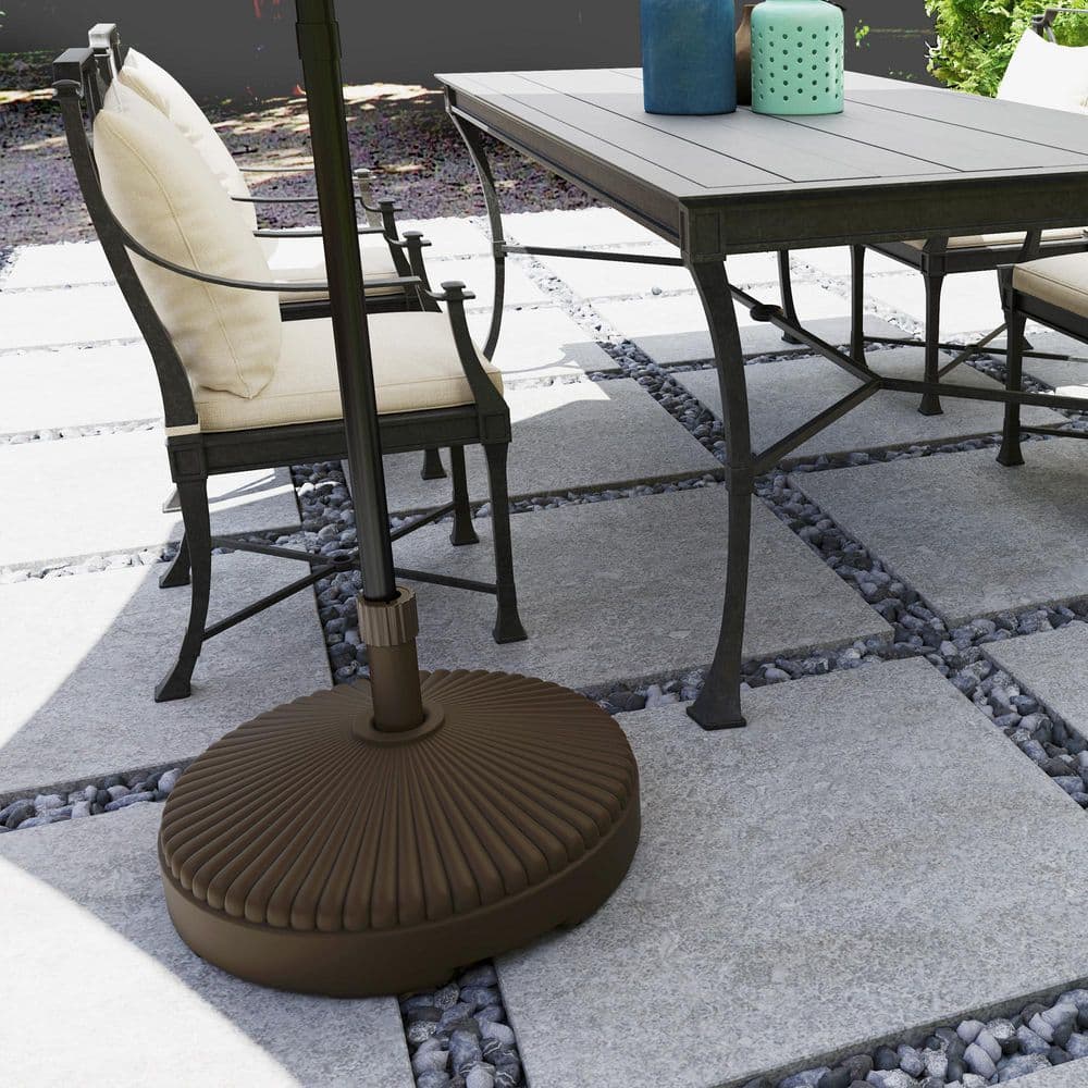 Brown Round HDPE Patio Umbrella Base Holder