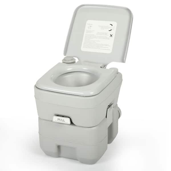 JAXPETY 5.3 Gal. Porta Potty Portable Toilet Outdoor Camping Flush ...