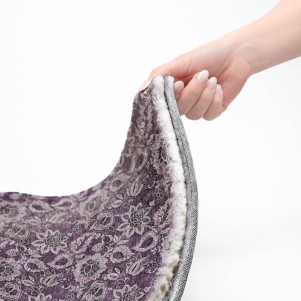 Dream Shag Premium Machine Washable Abstract ADS661 Eggplant 9 ft. x 12 ft. Area Rug