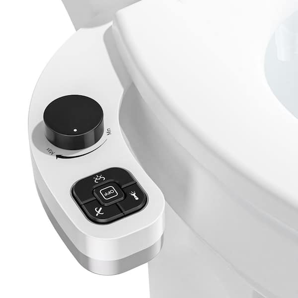Numhew Black Dual Nozzle Non-Electric Bidet Part Bidet Attachment with Self Cleaning and Adjustable Water Pressure