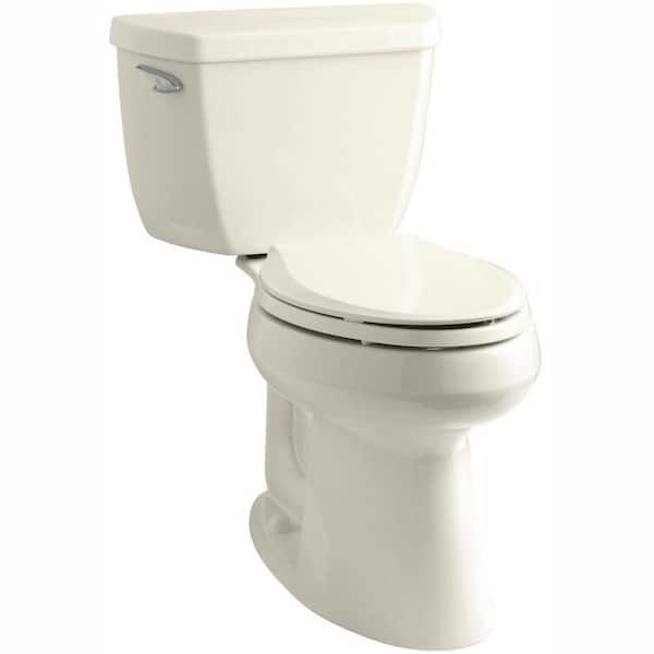 KOHLER Highline Classic Comfort Height 10 in. Rough-In 2-Piece 1.28 GPF Single Flush Elongated Toilet in Biscuit