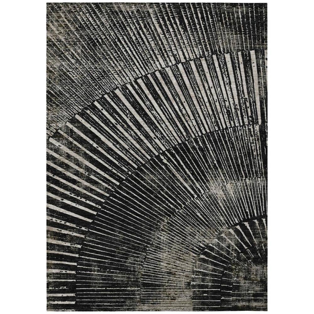 Black and Ivory 8 ft. x 10 ft. Woven Abstract Rectangle Indoor/Outdoor Area Rug price history on PriceWatchPro