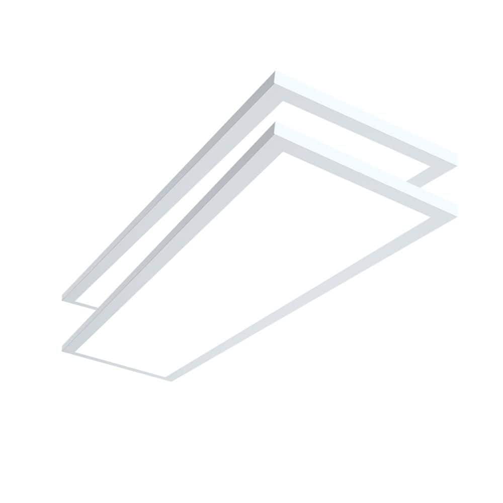1 ft. x 4 ft. 5500 Lumens Integrated LED Panel Light, Selectable 5CCT Ceiling Flush Mount Fixture Triac Dimmable 2-Pack price history on PriceWatchPro