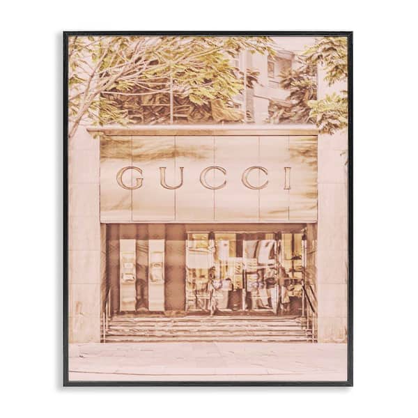 Stupell Industries Pink Designer Storefront by Graffi*tee Studios Black Framed Architecture Giclee Art Print 30 in. x 24 in.