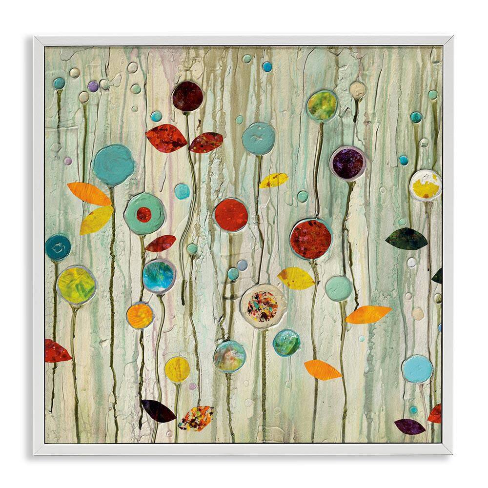 Abstract Whimsical Floral Scene by Classic Collection White Framed Giclee Art Print Nature 12 in. x 12 in. price history on PriceWatchPro