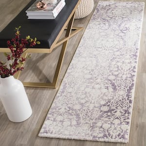 Passion Lavender/Ivory 2 ft. x 6 ft. Floral Runner Rug