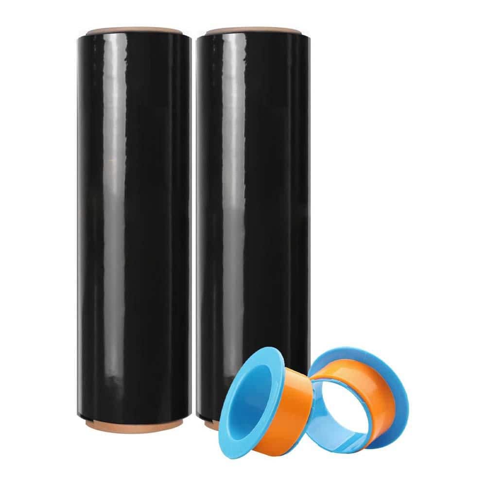 Heavy Duty 80 Gauge Stretch/Shrink Wrap Roll 17.5 x 1500 ft. Plastic Wrap for Moving 600% Stretch with Handles 2 Rolls price history on PriceWatchPro