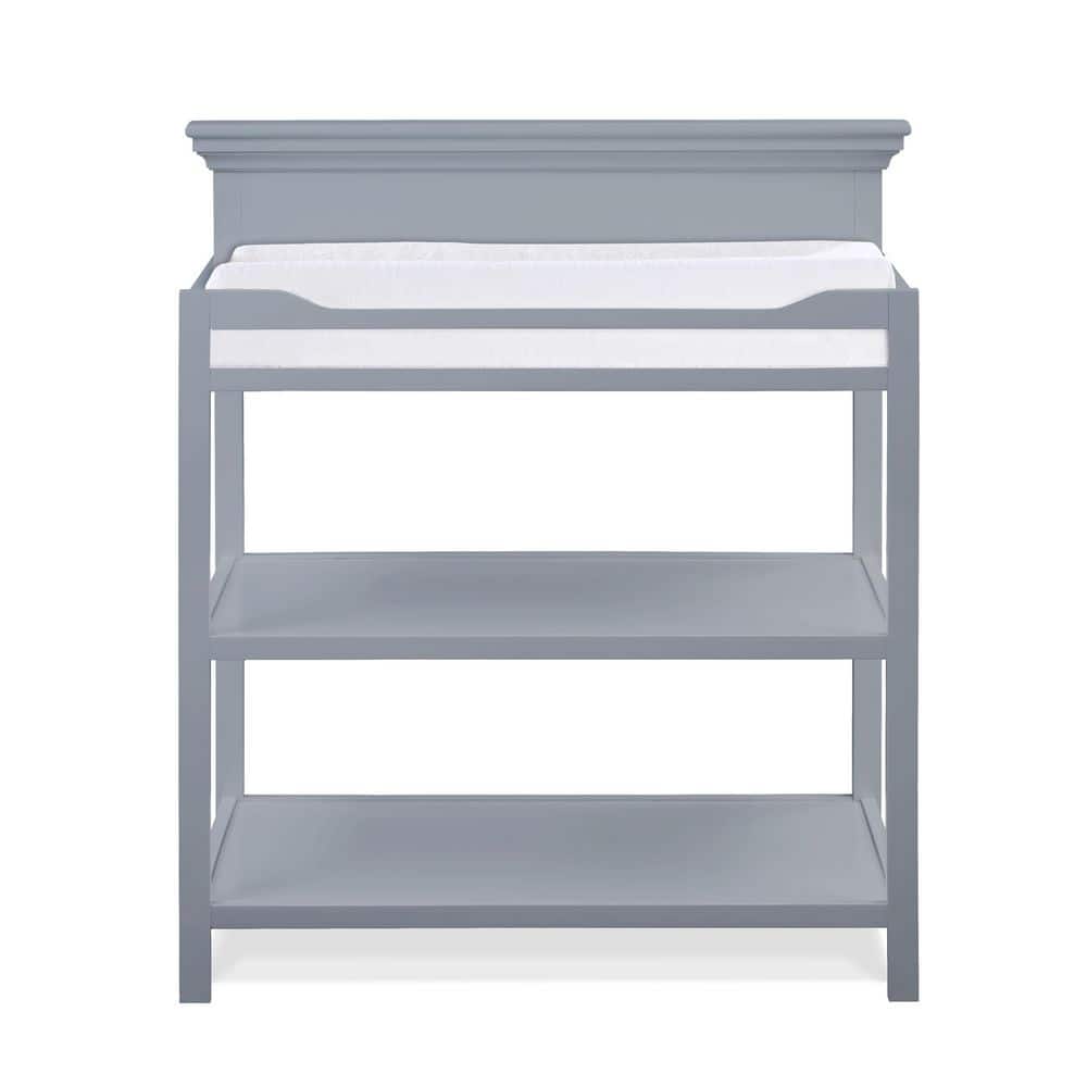 Gray Universal Changing Table with 2-Open Shelves