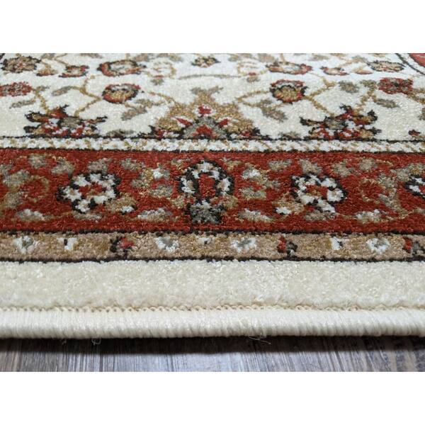 Como Ivory/Brick 5 ft. x 7 ft. Traditional Oriental Floral Area Rug