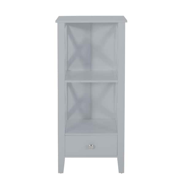 EPOWP 15.75 in. W x 12.5 in. D x 36.5 in. H Gray Short MDF Freestanding Linen Cabinet with One Drawer in Gray