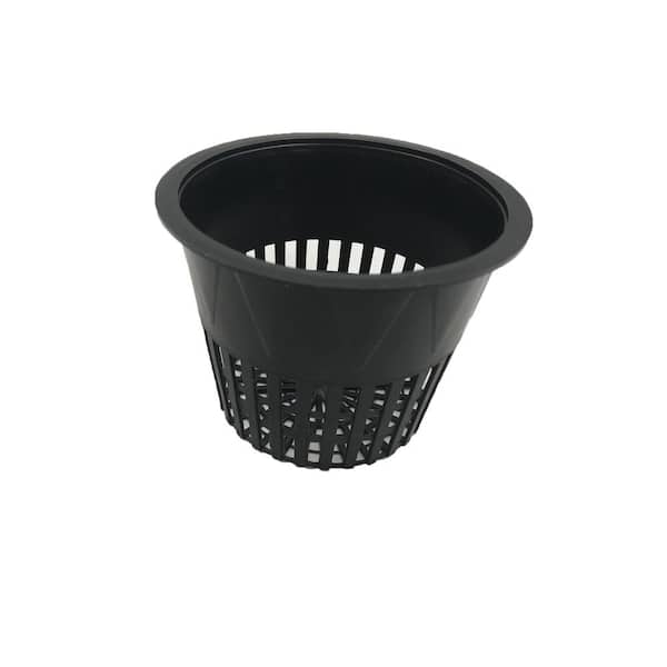 Viagrow 4 in. Black Black Plastic Net Pot