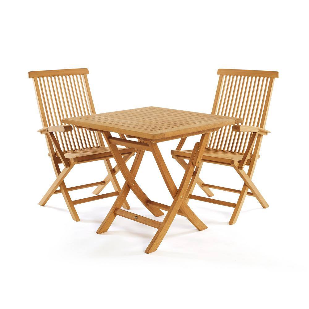 Honey Teak Wood Folding Dining Armchair