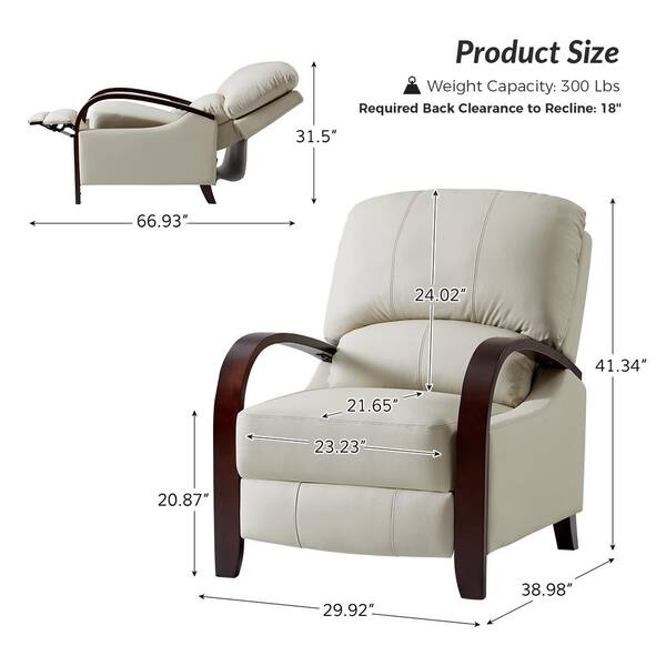 ARTFUL LIVING DESIGN Ernesto Beige Genuine Leather with The Wooden