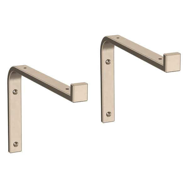 Liberty 2-Pack 8.27 in. Nickel Steel Wraparound Decorative Shelf