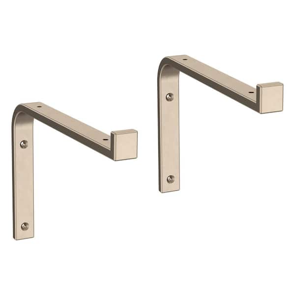 Liberty 8 27 In Nickel Steel, Shelving Brackets At Home Depot