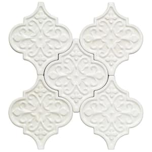 Vintage Florid Lantern White 5 in. x 0.39 in. Ceramic Tile Sample