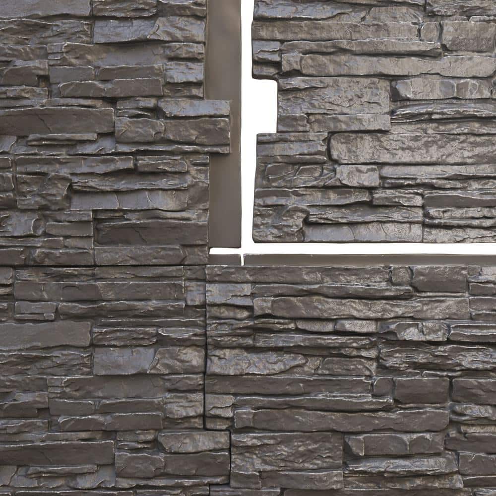 Slate Gray Faux Stone Siding Panel for Interior/Exterior