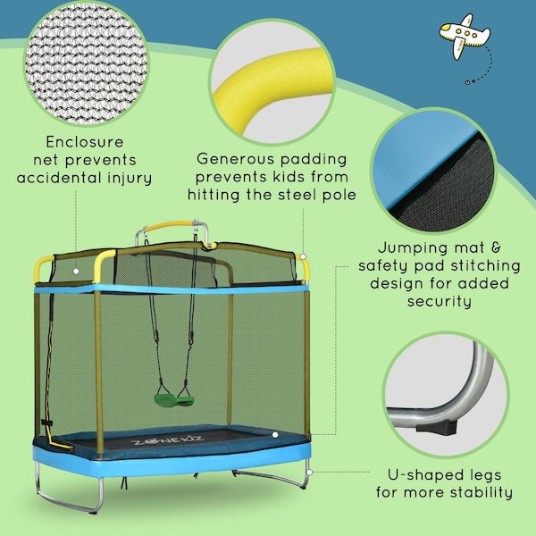 Everfit Trampoline Round 4.5ft - Green | Trampolines | Baby Bunting AU