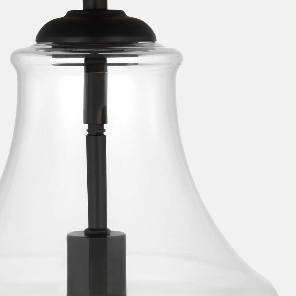 Midnight Black Clear Glass Indoor/Outdoor Pendant Light