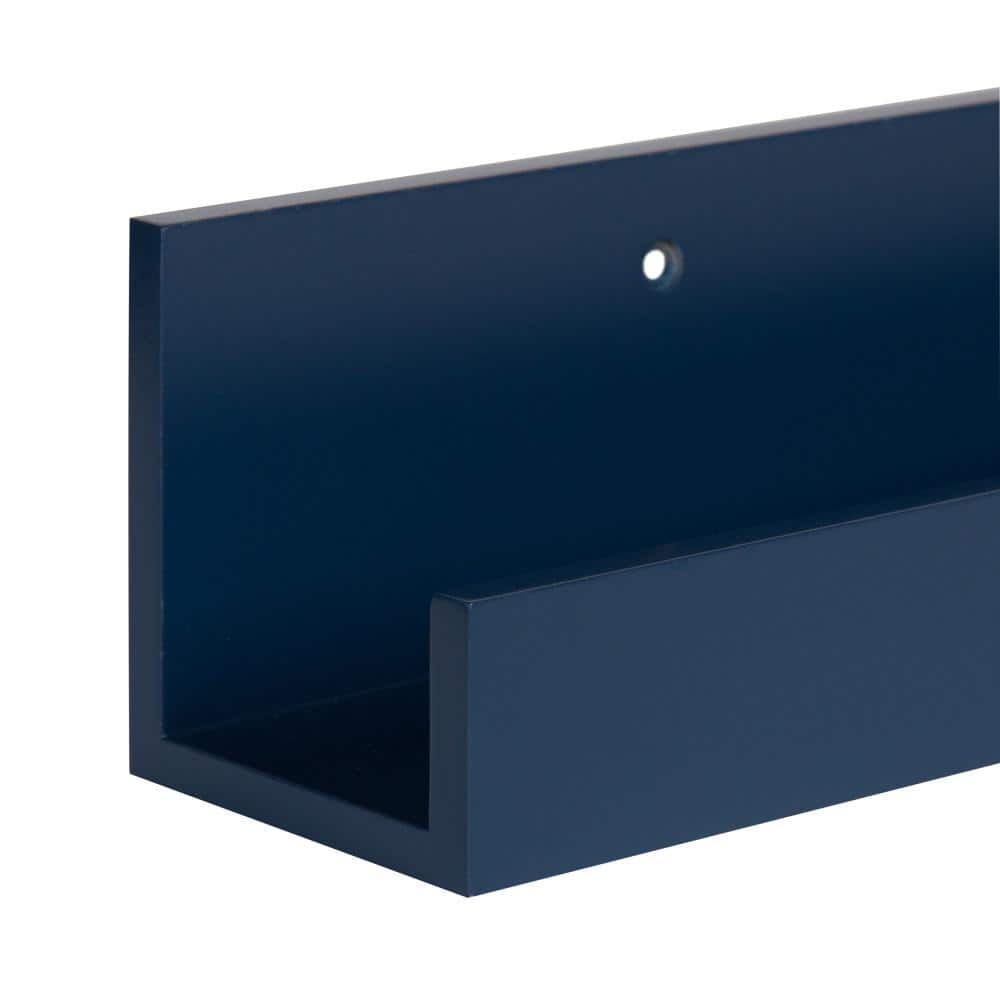 Navy Blue 24" Levie Wood Floating Picture Ledge Wall Shelf Set