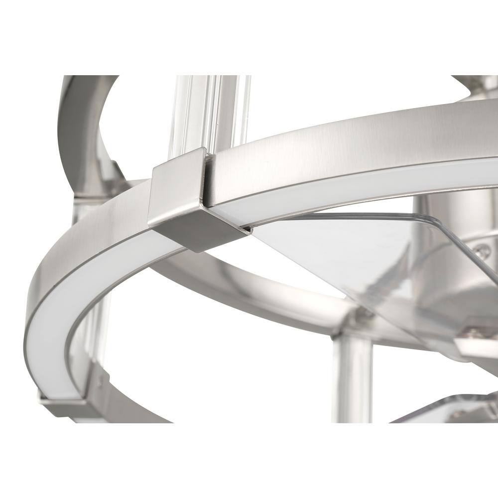 Brushed Polished Nickel 18" Ceiling Fan with LED Lights and Remote