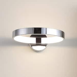 Nathaniel 12.25 in. Chrome Dimmable Integrated LED Metal Wall Sconce
