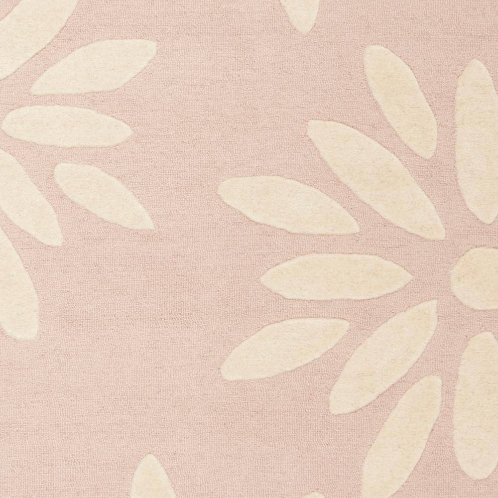 Lively Blossom Hand-Tufted Pink/Ivory Wool Round Kids Rug