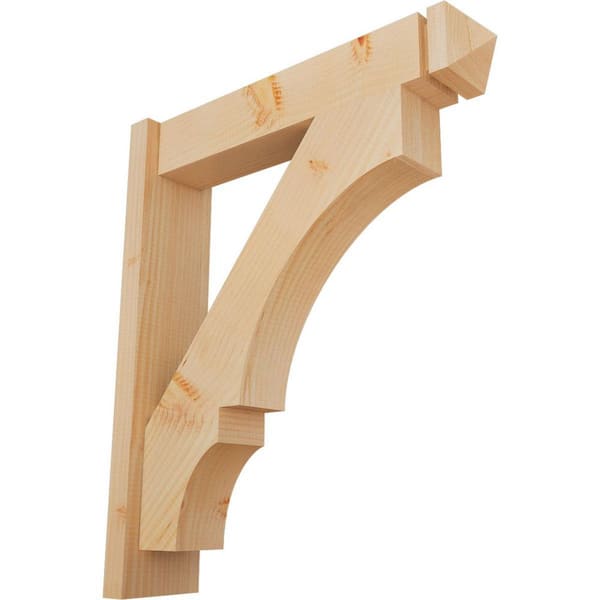 Ekena Millwork 6 in. x 28 in. x 24 in. Douglas Fir Balboa Arts and Crafts Smooth Outlooker