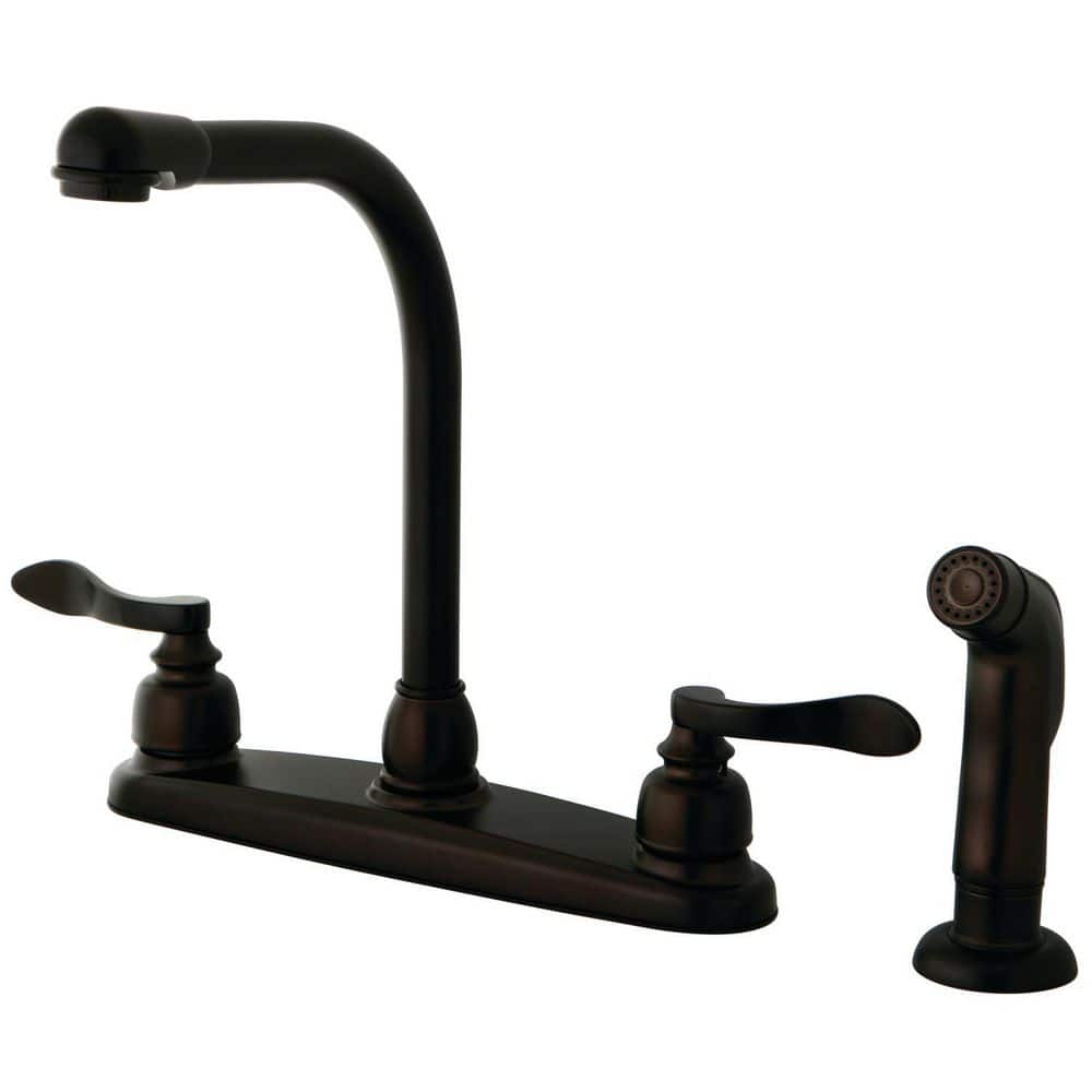 NuWave French 2-Handle Deck Mount Centerset Kitchen Faucets with Side Sprayer in Oil Rubbed Bronze price history on PriceWatchPro