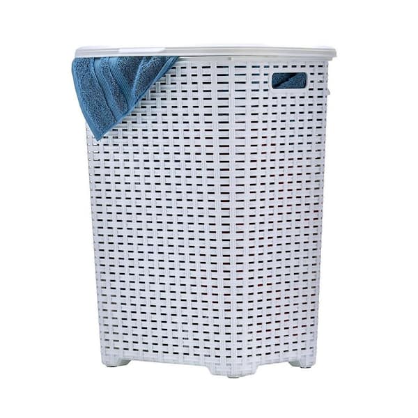 SUPERIO 60 l Wicker Hamper, White