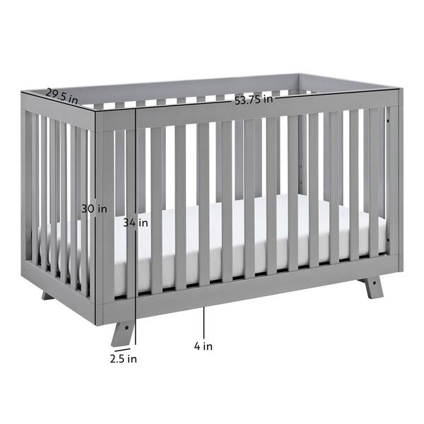 Soft Rail Convertible Crib Protector - 3 Piece Grey – Jolly Jumper