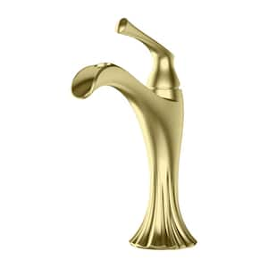 Rhen Single-Hole Single-Handle Trough Bathroom Faucet in Brushed Gold