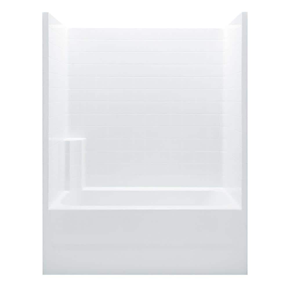 Everyday 60 in. x 32 in. x 72 in. 1-Piece Bath and Shower Kit with Left Dra