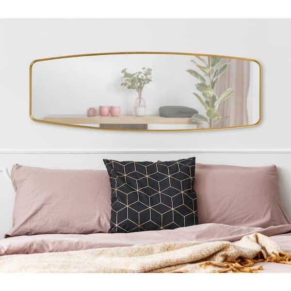 Kate and Laurel Rhodes 48 in. x 16 in. Classic Octagon Framed Gold Wall  Accent Mirror 218368 - The Home Depot