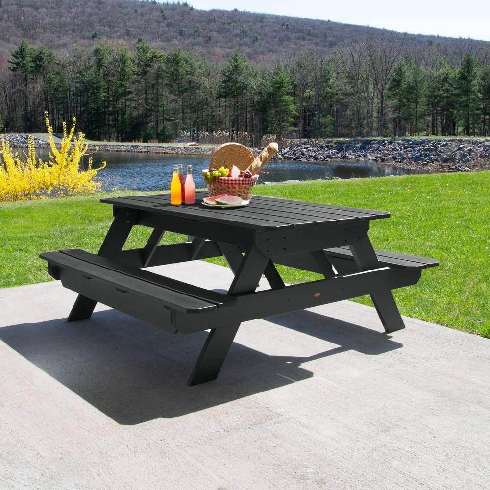 Black Eco-friendly Synthetic Wood 6-Foot Picnic Table