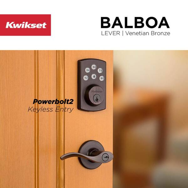Kwikset 99070-103 Powerbolt 2 Door Lock Single Cylinder Electronic Keyless Entry Deadbolt featuring SmartKey Security in Venetian Bronze Kwikset 99070-103 Powerbolt 2 Door Lock Single Cylinder Electronic Keyless Entry Deadbolt featuring SmartKey Security in Venetian Bronze