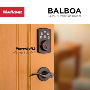 Powerbolt2 Venetian Bronze Single Cylinder Keypad Electronic Deadbolt Featuring SmartKey and Balboa Passage Lever