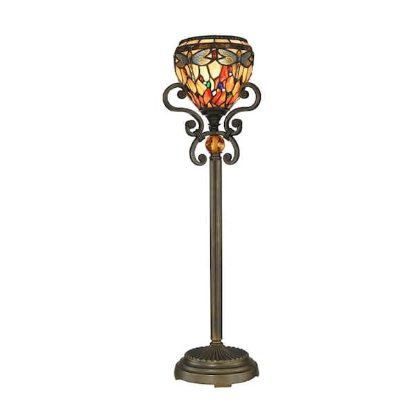 Dale Tiffany 29 in. Briar Dragonfly Antique Golden Sand Buffet Lamp