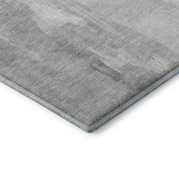 Mayfield Premium Machine Washable Abstract AMF1844 Gray 8 ft. x 10 ft. Area Rug