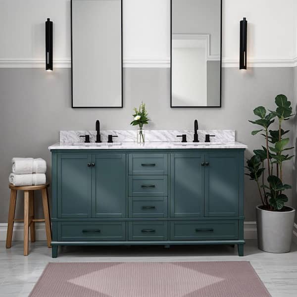 Home Decorators Collection Merryfield 61 in. Double Sink Antigua