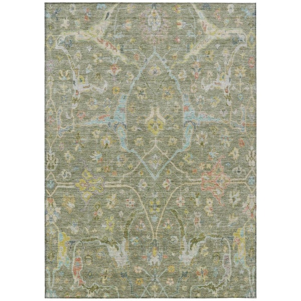Chantille Machine Washable Indoor/Outdoor Abstract ACN2232 Aloe 9 ft. x 12 ft. Area Rug