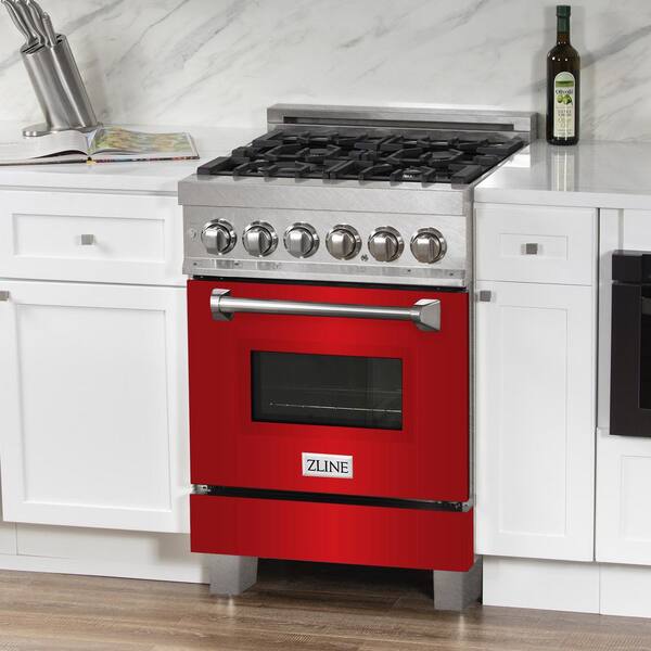 ZLINE - Professional 4 Cu. ft. Freestanding Dual Fuel Convection Range - Matte Red