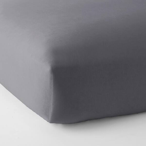 The Company Store Jersey Knit Slate Gray Solid Cotton Full Fitted Sheet