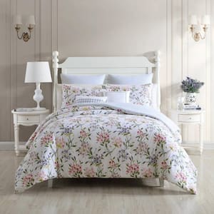 Laura Ashley Meadow Breeze 50 in. L x 20 in. W Floral Cotton Tab Top ...